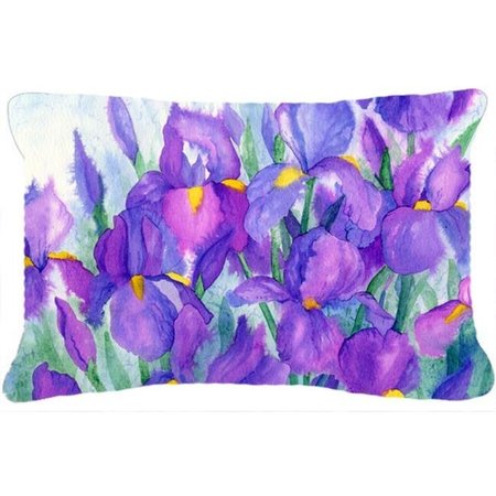 CAROLINES TREASURES Carolines Treasures IBD0256PW1216 Purple Iris Fabric Decorative Pillow IBD0256PW1216